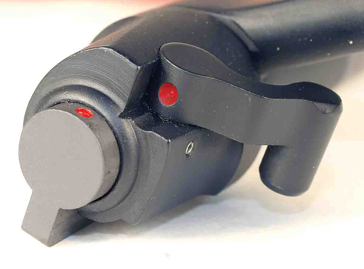 The Pro-Series 2000 action has a three- position safety on the bolt shroud.